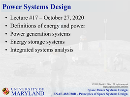 Power Systems Design