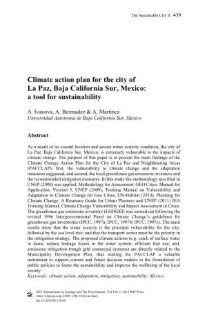 Climate Action Plan for the City of La Paz, Baja California Sur, Mexico: a Tool for Sustainability