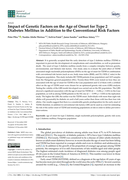 Impact of Genetic Factors on the Age of Onset for Type 2 Diabetes Mellitus in Addition to the Conventional Risk Factors