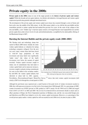 Private Equity in the 2000S 1 Private Equity in the 2000S