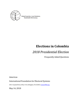 IFES Faqs on Elections in Colombia