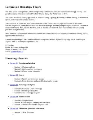 Lecture Notes on Simplicial Homotopy Theory