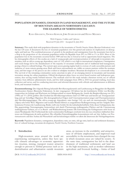 Population Dynamics, Changes in Land Management, and the Future of Mountain Areas in Northern Caucasus: the Example of North Ossetia