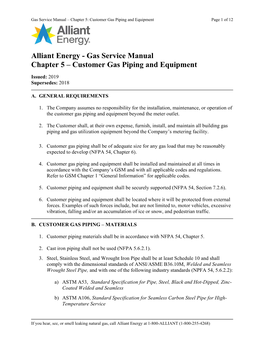 Chapter 5: Customer Gas Piping and Equipment Page 1 of 12