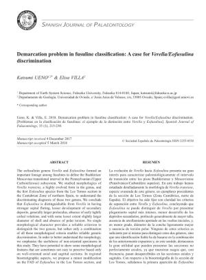 A Case for Verella/Eofusulina Discrimination