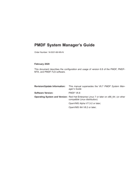 PMDF System Manager's Guide