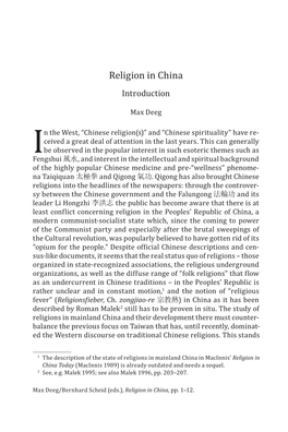 Religion in China Introduction