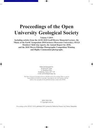 Proceedings of the Open University Geological Society
