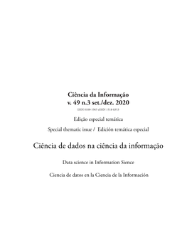 Ciência De Dados Na Ciência Da Informação