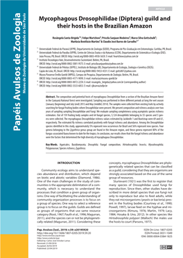 Mycophagous Drosophilidae (Diptera) Guild and Their Hosts in the Brazilian Amazon