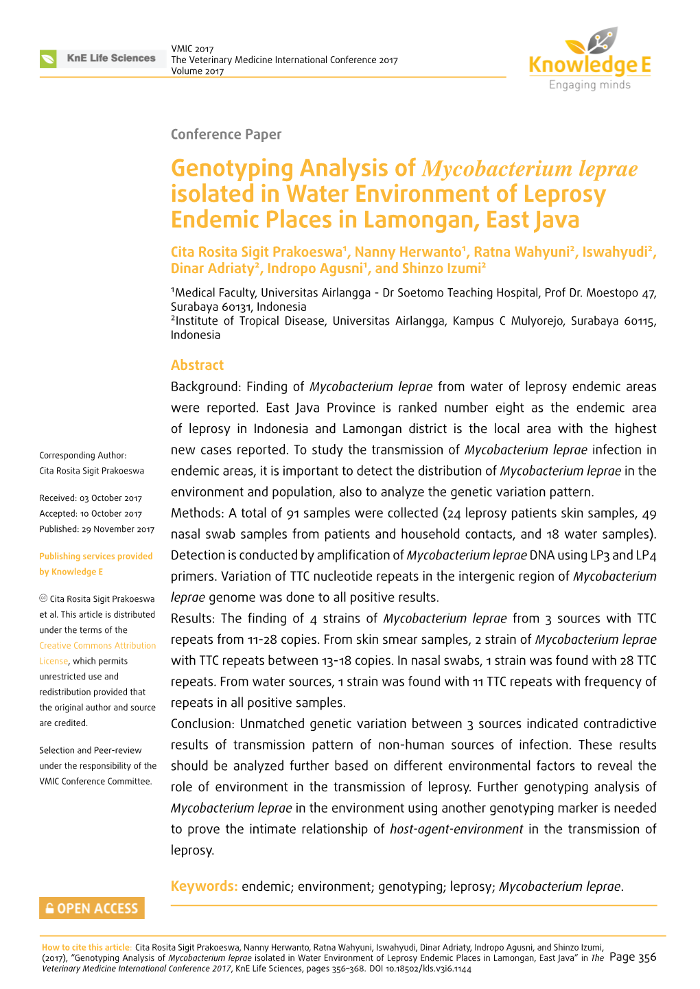 Genotyping Analysis of Mycobacterium Leprae Isolated In