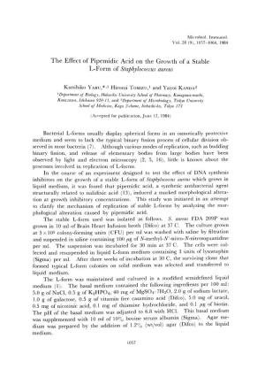 1057-1064, 1984 the Effect of Pipemidic Acid on The