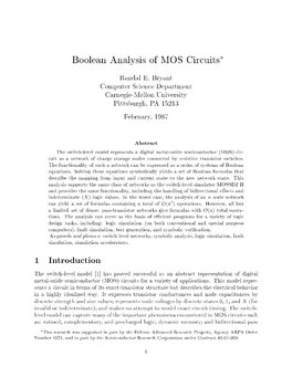 Boolean Analysis of MOS Circuits