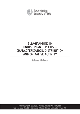 Ellagitannins in Finnish Plant Species — Characterization, Distribution and Oxidative Activity