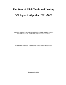 Looted Antiquities-Libya-ASOR Report-Narrative-Final