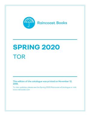 Spring 2020 Tor Catalog