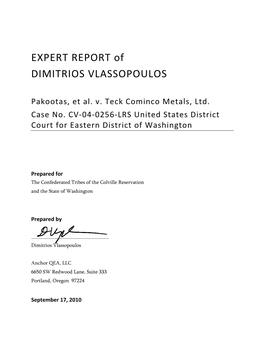 EXPERT REPORT of DIMITRIOS VLASSOPOULOS
