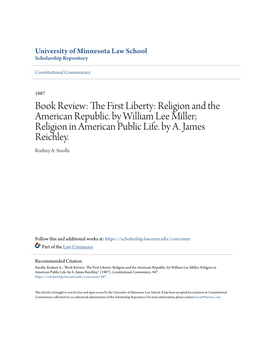 Religion and the American Republic. by William Lee Miller; Religion in American Public Life
