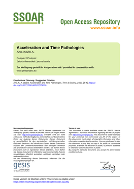 Acceleration and Time Pathologies Aho, Kevin A