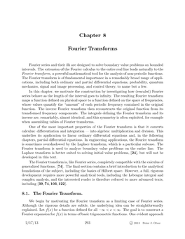 Chapter 8 Fourier Transforms