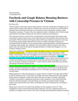 Facebook and Google Balance Booming Business with Censorship