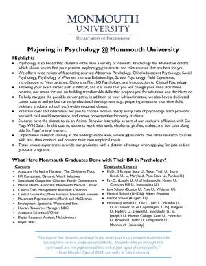 Majoring in Psychology @ Monmouth University