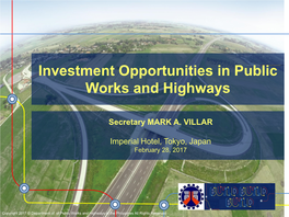 Investment Opportunities in Public Works and Highways