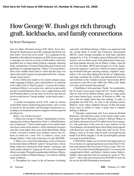 How George W. Bush Got Rich Through Graft, Kickbacks, and Family Connections