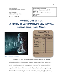 Review of "Until Dawn," Interactive Cinema, Playstation 4