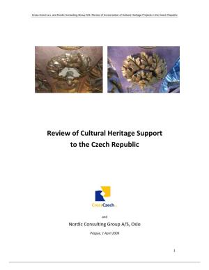 Review of Cultural Heritage Support to the Czech Republic