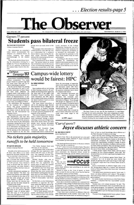 Students Pass Bilateral Freeze by DAN MCCULLOUGH People Were Not Really Aware of the Lynch, President of the College Campus Campaign Reporter Issue." Republicans