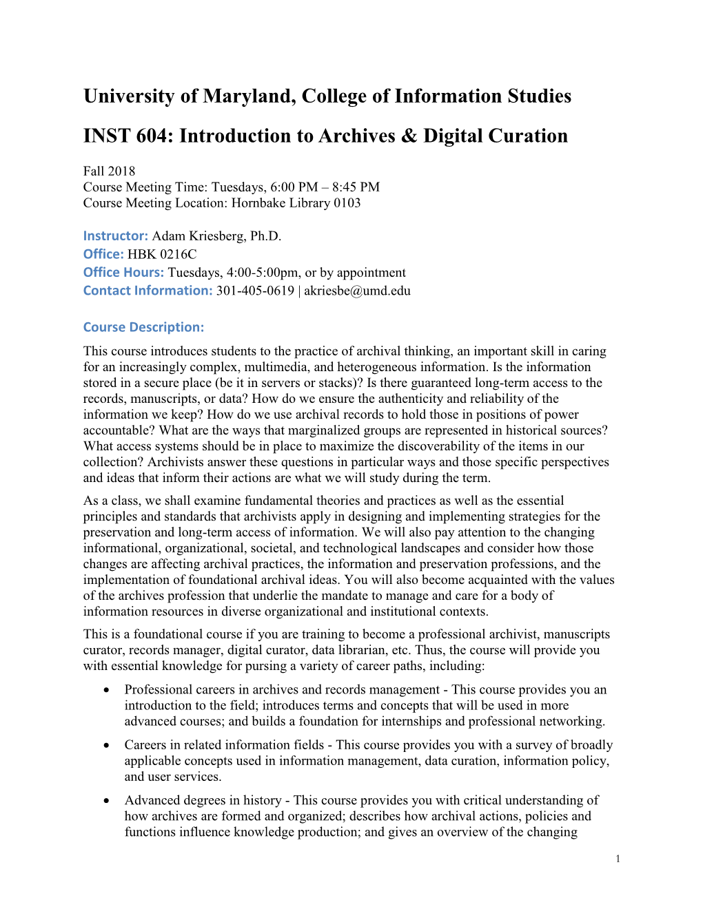 Introduction to Archives & Digital Curation