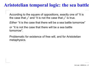 Aristotelian Temporal Logic: the Sea Battle