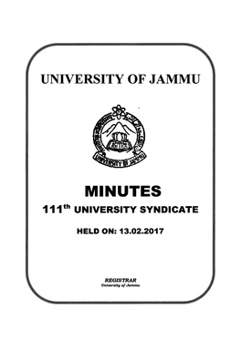 MINUTES 1 1 Lth University SYNDIGATE