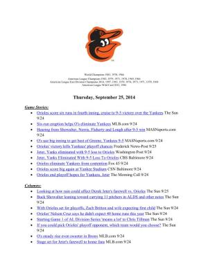 Thursday, September 25, 2014