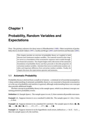 Chapter 1 Probability, Random Variables and Expectations