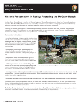 Historic Preservation in Rocky: Restoring the Mcgraw Ranch