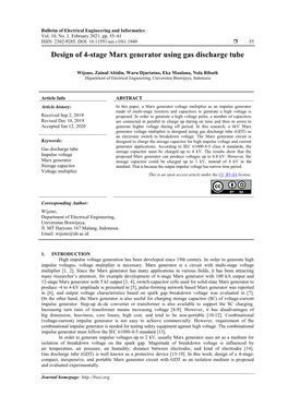 Design of 4-Stage Marx Generator Using Gas Discharge Tube