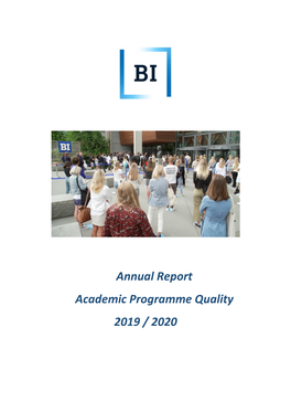 Annual Report Academic Programme Quality 2019 / 2020