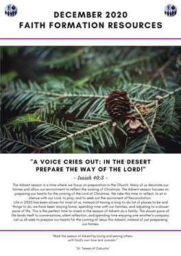 Advent Faith Formation Resources