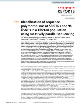 Identification of Sequence Polymorphisms at 58 Strs and 94