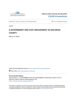 E-Government and Civic Engagement in San Diego County