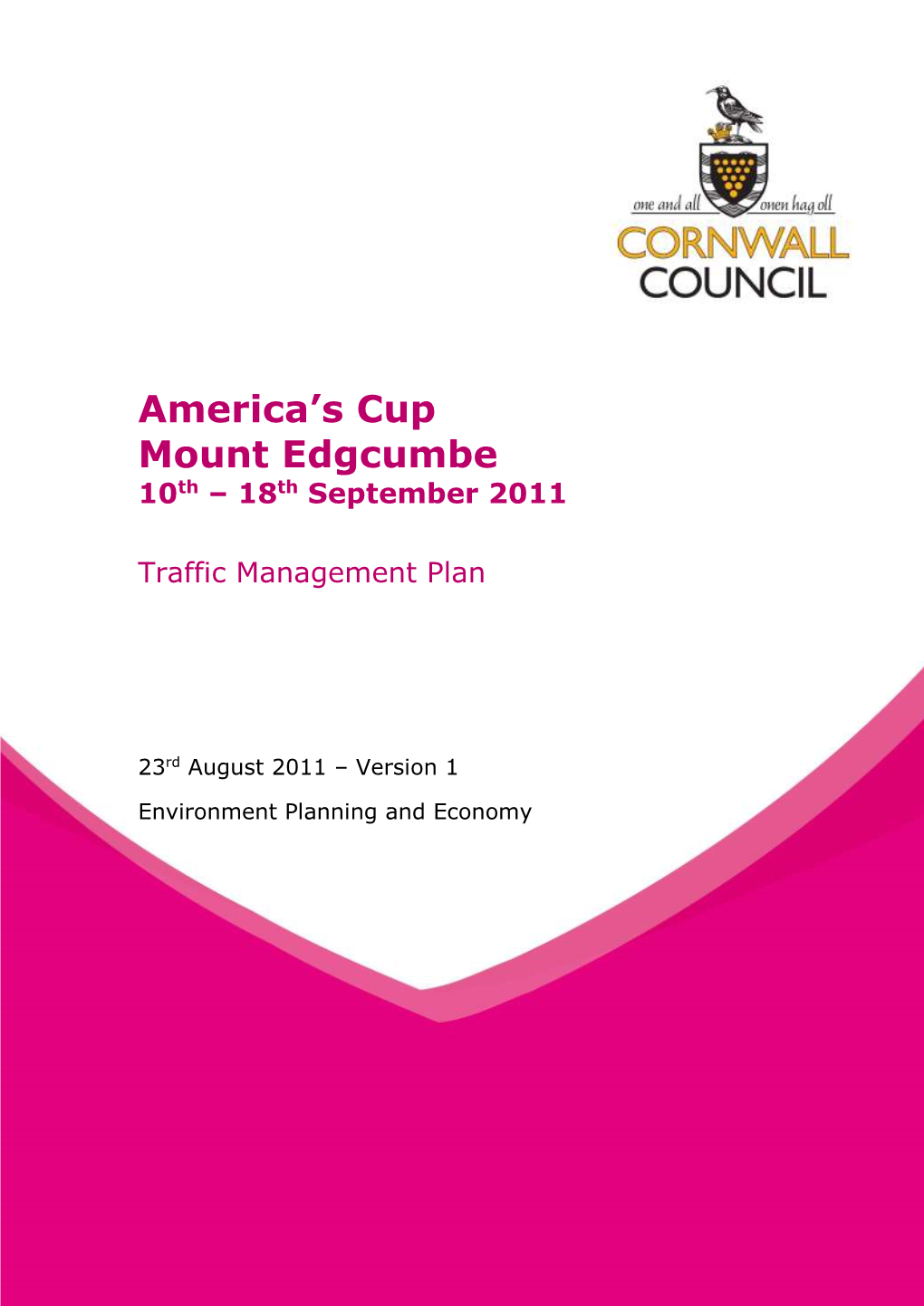 Americas Cup Traffic Management Plan V 1.0