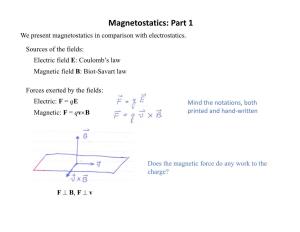 Magnetostatics: Part 1 We Present Magnetostatics in Comparison with Electrostatics