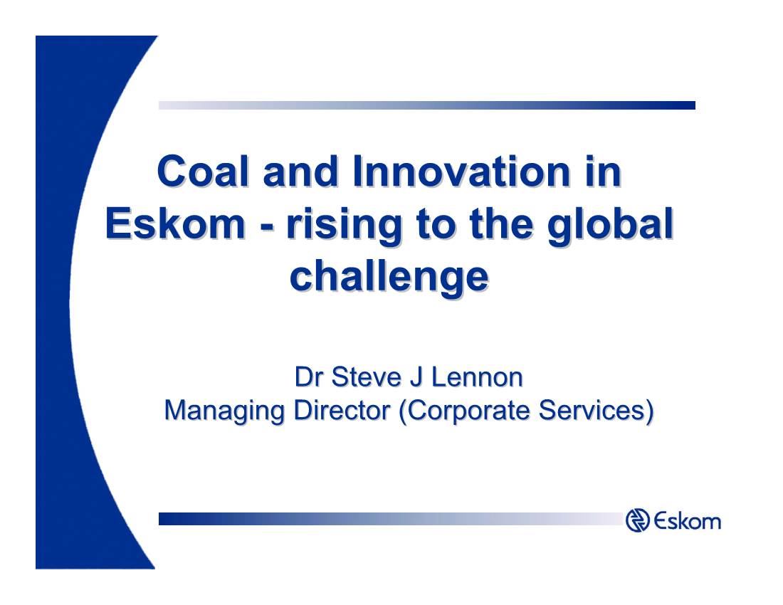 Coal and Innovation in Eskom
