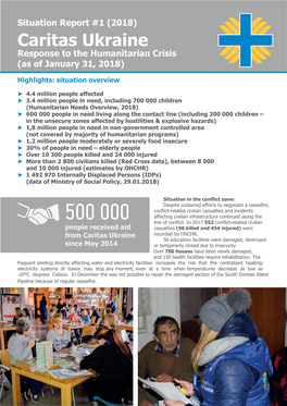 Caritas Ukraine Response to the Humanitarian Crisis (As of January 31, 2018)