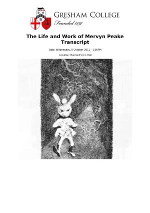 The Life and Work of Mervyn Peake Transcript