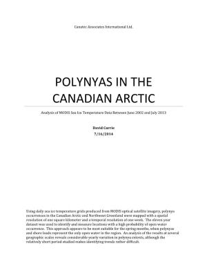 POLYNYAS in the CANADIAN ARCTIC Analysis of MODIS Sea Ice Temperature Data Between June 2002 and July 2013
