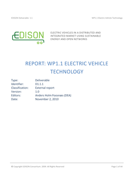 EDISON WP1.1 EV Technology
