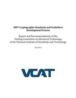 NIST Cryptographic Standards and Guidelines Development Process